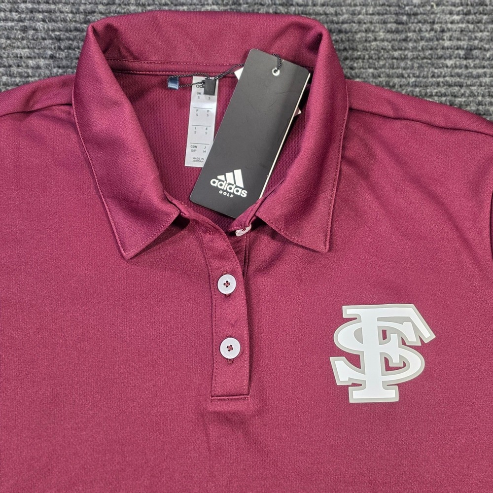 Adidas Golf Polo Shirt Womens Small Maroon NEW FSU Seminoles UPF 50 FK3676 - Picture 9 of 9